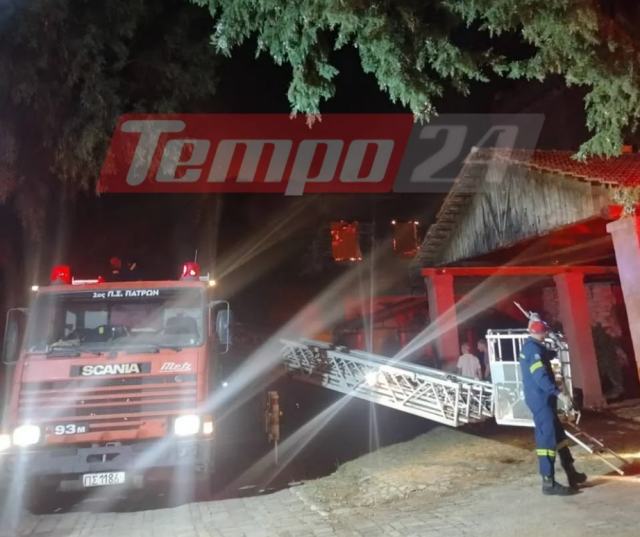 Φωτιά σε οινοποιείο στην Πάτρα, μεγάλη επιχείρηση της Πυροσβεστικής